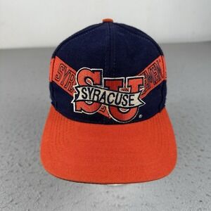 Vintage Syracuse University Snap Back Hat The Game Zig Zag Tape‎ Embroidered